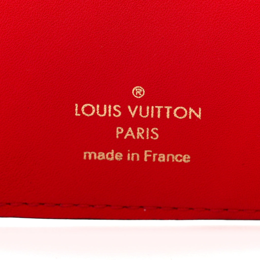 Louis Vuitton Monogram Flower Lock Compact Wallet Coquelicot