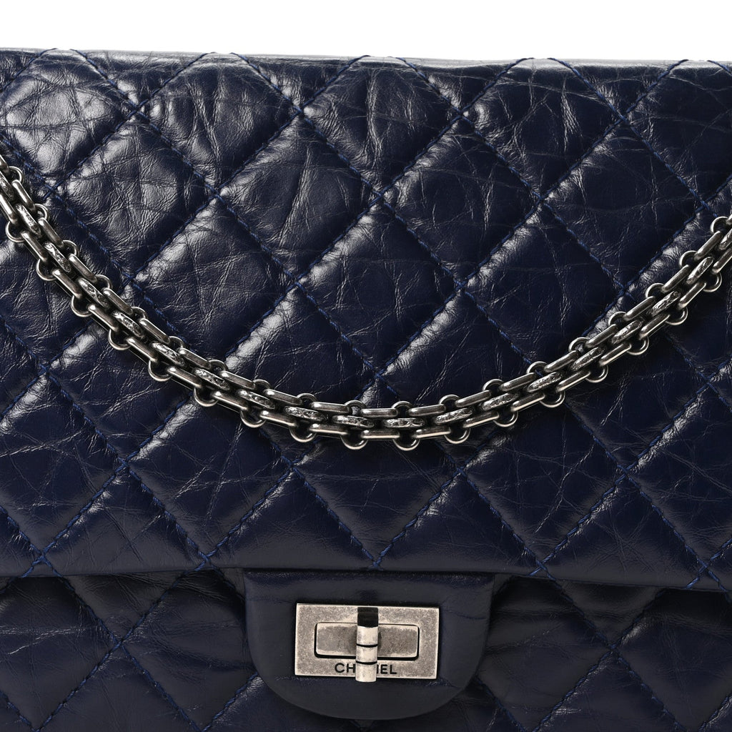 Chanel Aged Calfskin Quilted 2.55 Reissue 226 Flap Dark Blue