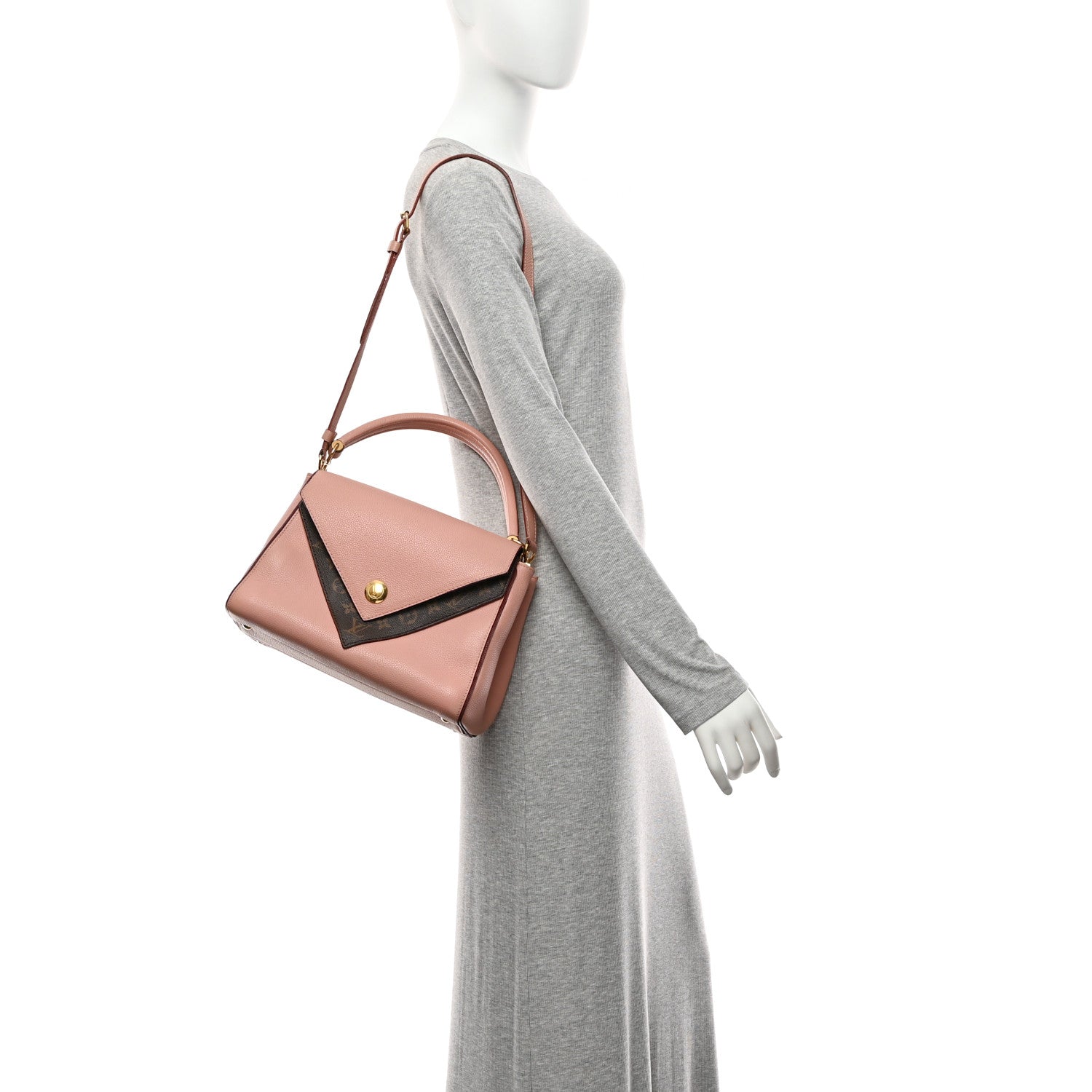 Louis Vuitton Grained Calfskin Monogram Double V Rose Poudre