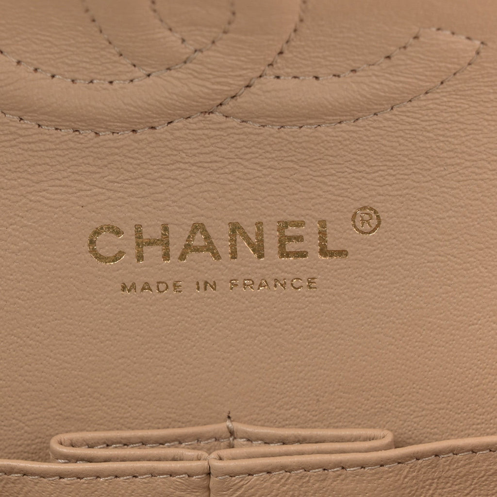 Chanel Caviar Quilted Medium Double Flap Beige