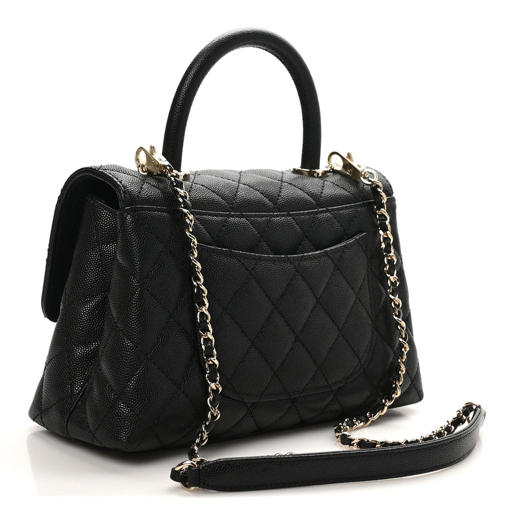 Chanel Caviar Quilted Mini Coco Handle Flap Black