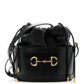 Gucci Azalea Sakai Calfskin Horsebit 1955 Drawstring Bucket Bag Black