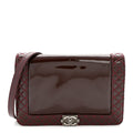 Chanel Patent Small Boy Reverso Flap Burgundy
