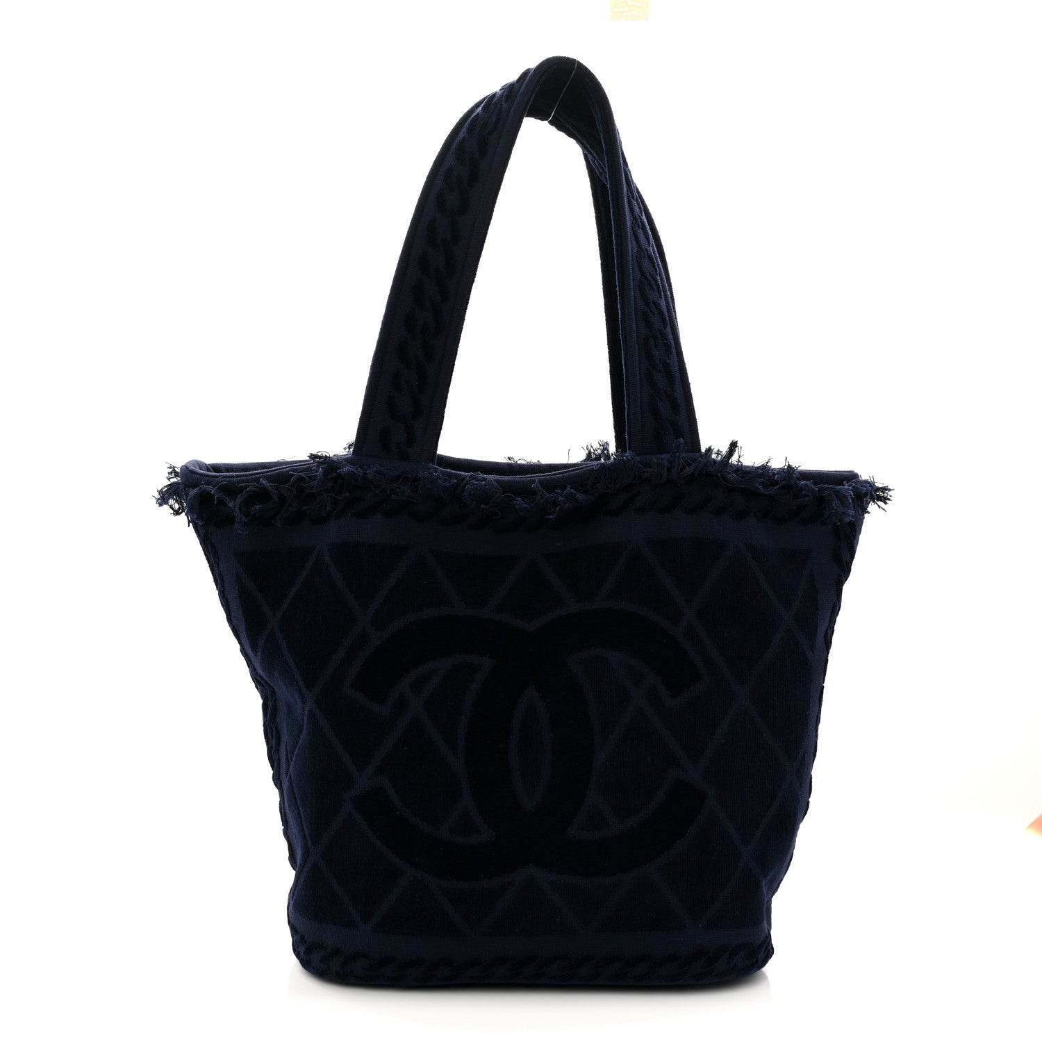 Chanel Terry Cotton CC Beach Tote Towel Set Blue