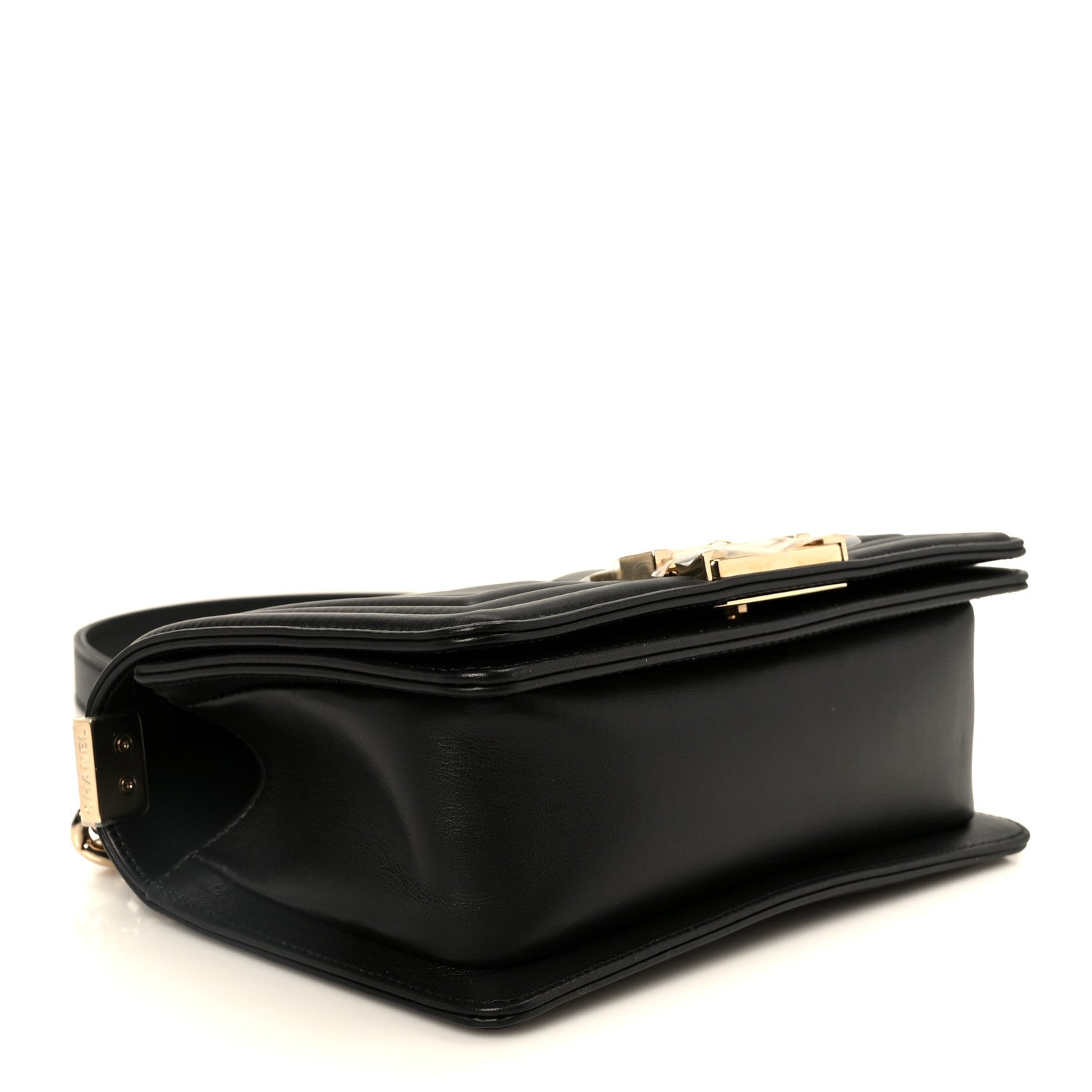 Chanel Lambskin Chevron Quilted Small Boy Flap Black
