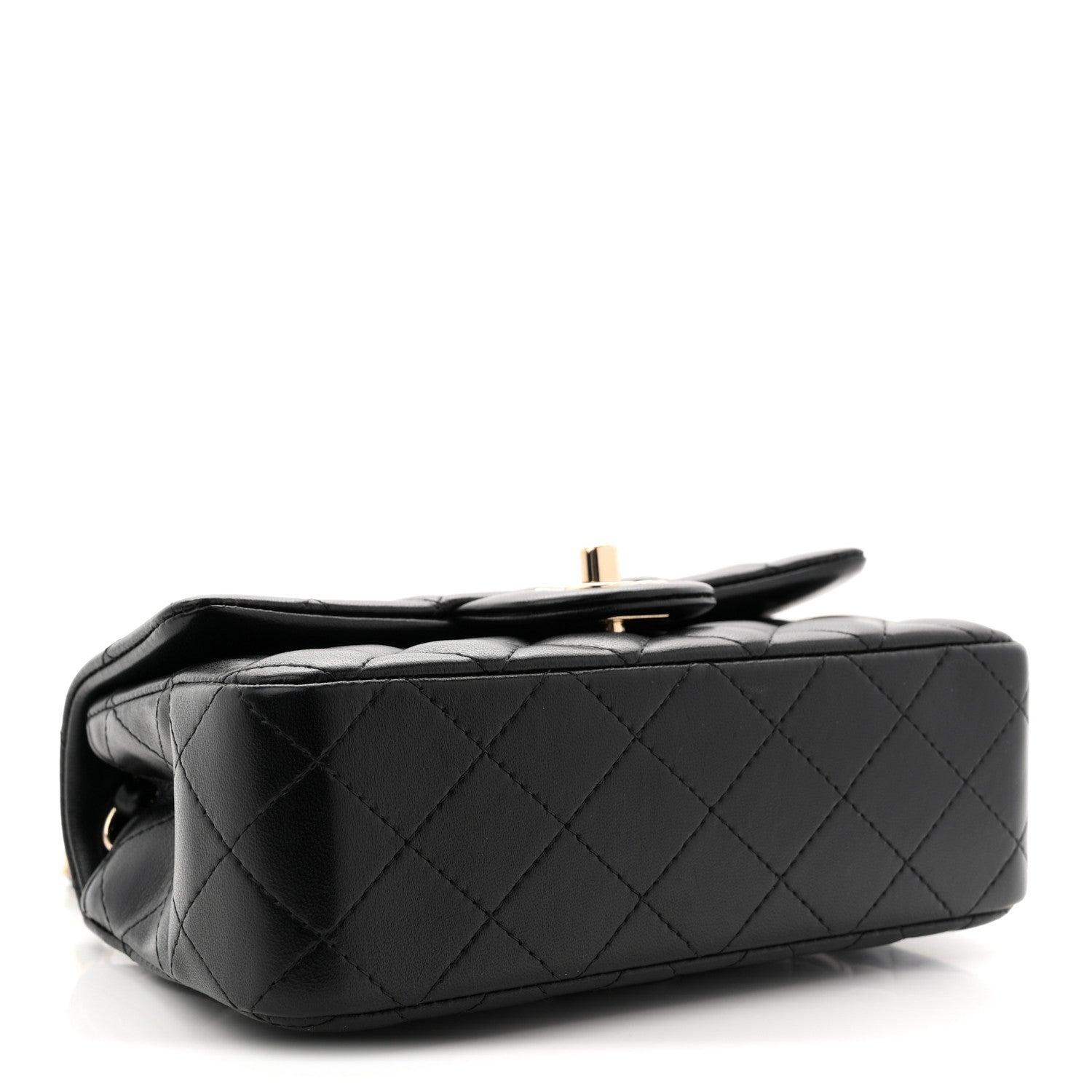 Chanel Lambskin Quilted Mini Rectangular Flap Black