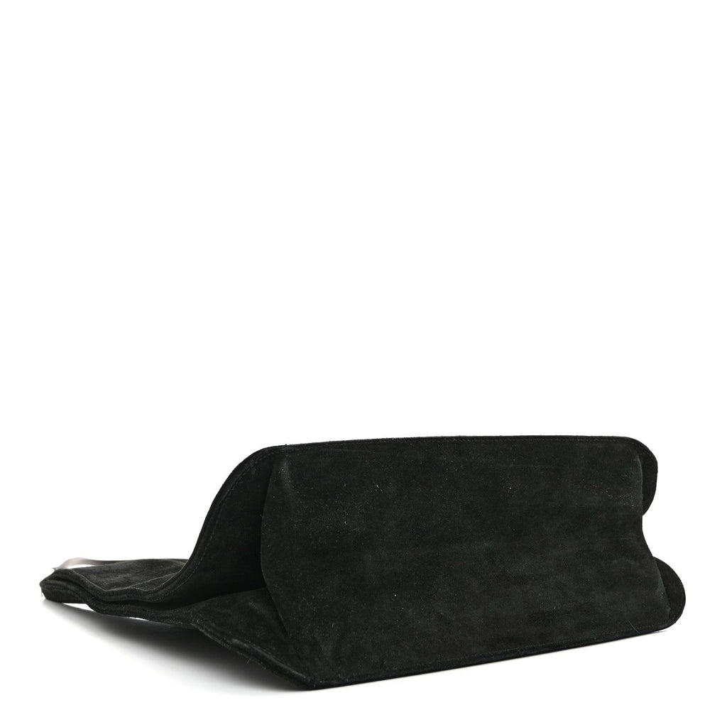 Gucci Suede Logo Shoulder Bag Black