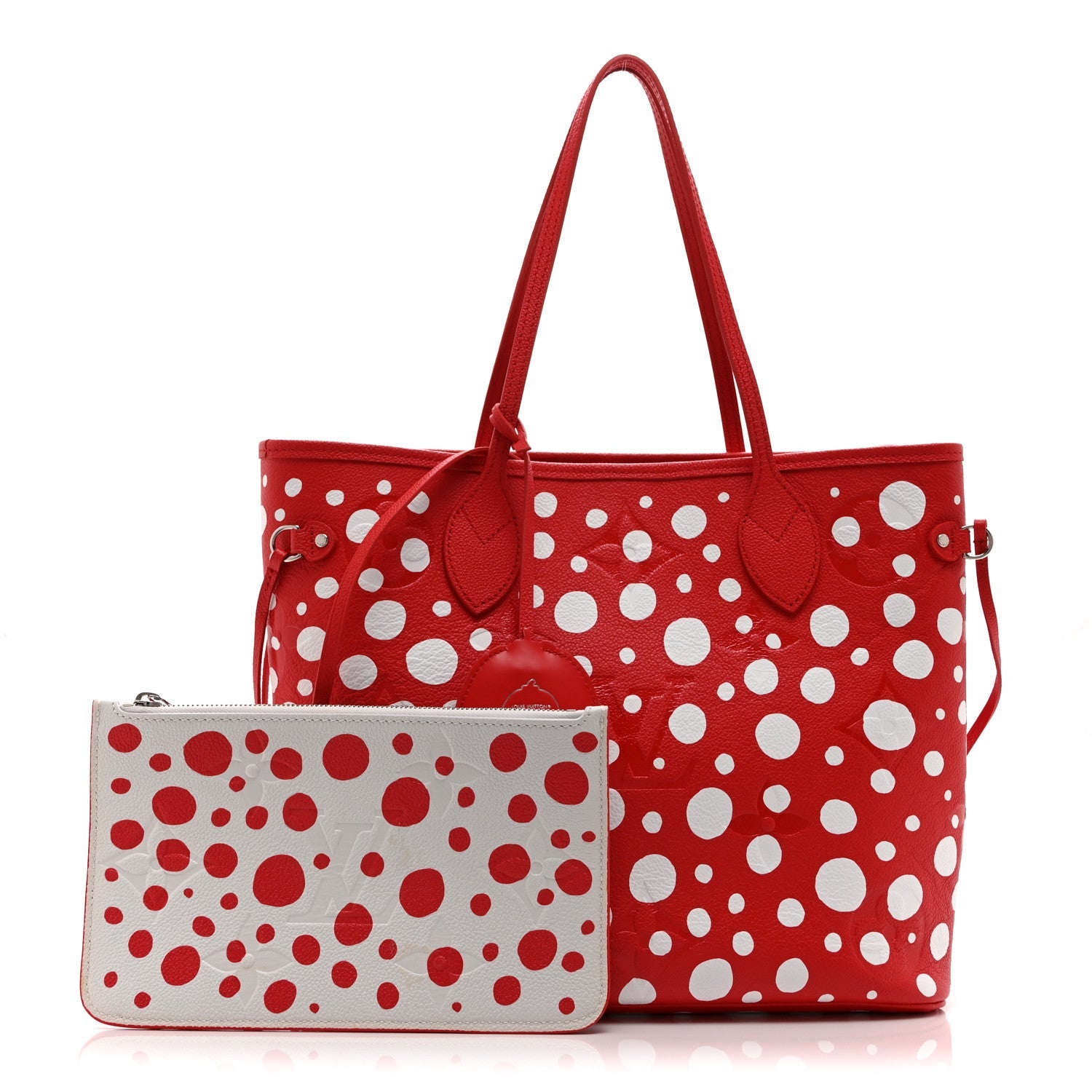 Louis Vuitton LV X YK Empreinte Infinity Dots Neverfull MM Rouge White
