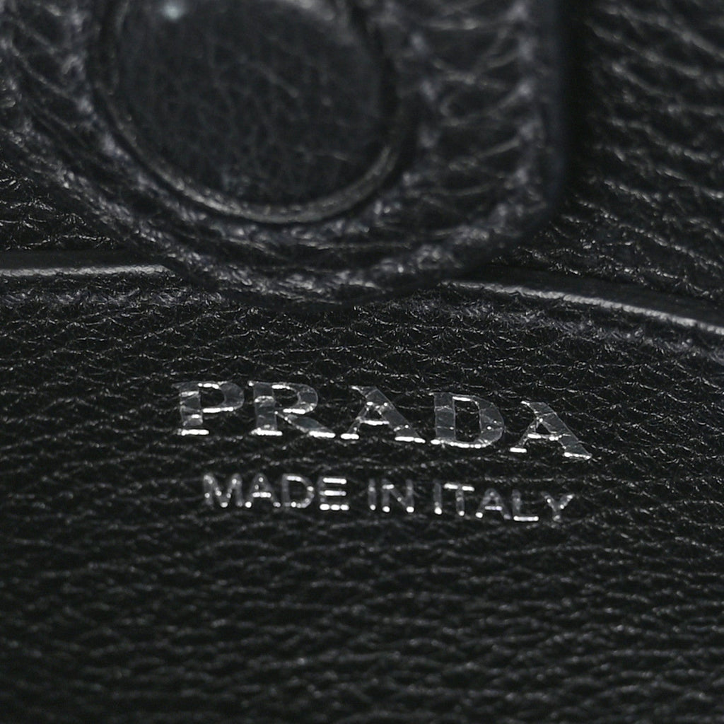 Prada Vitello Daino Soft Mini Hobo Messenger Bag Black