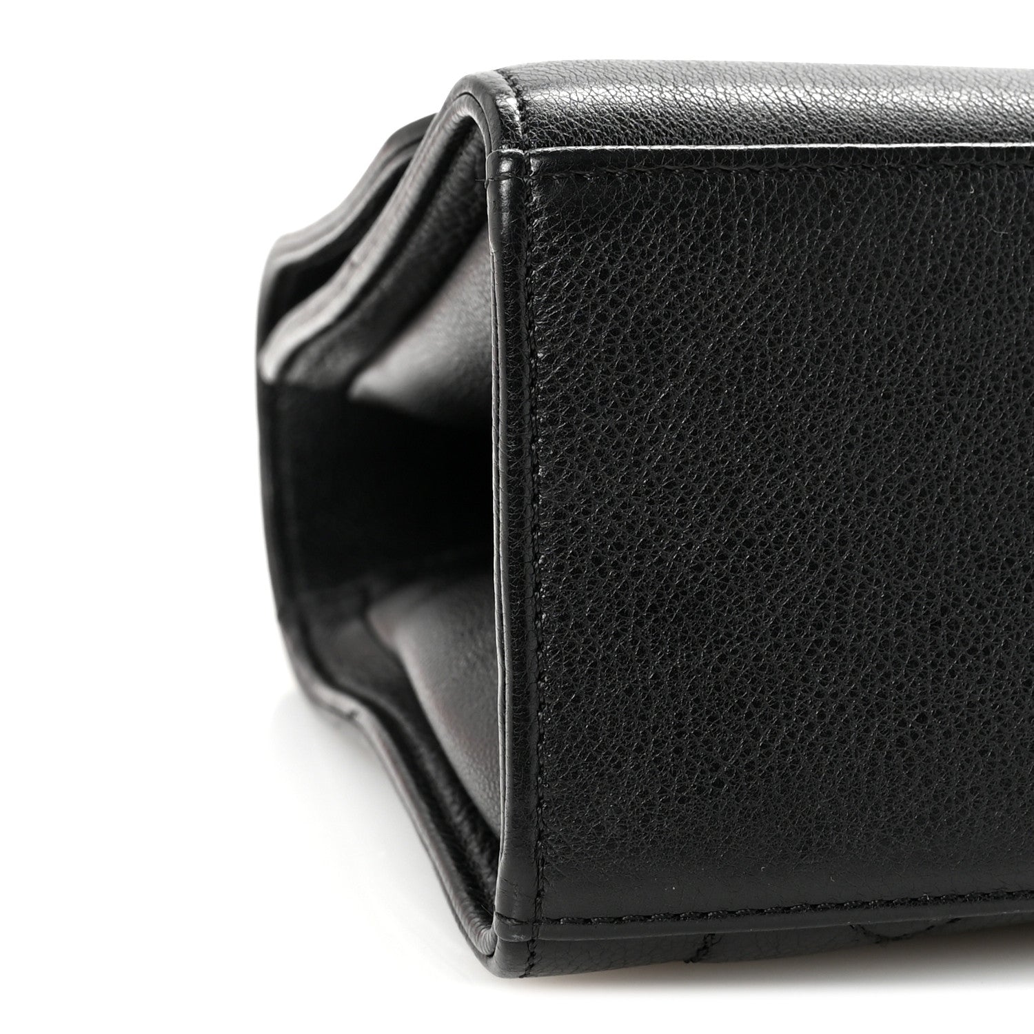 Chanel Grained Calfskin Quilted Large Label Click Flap Bag Black