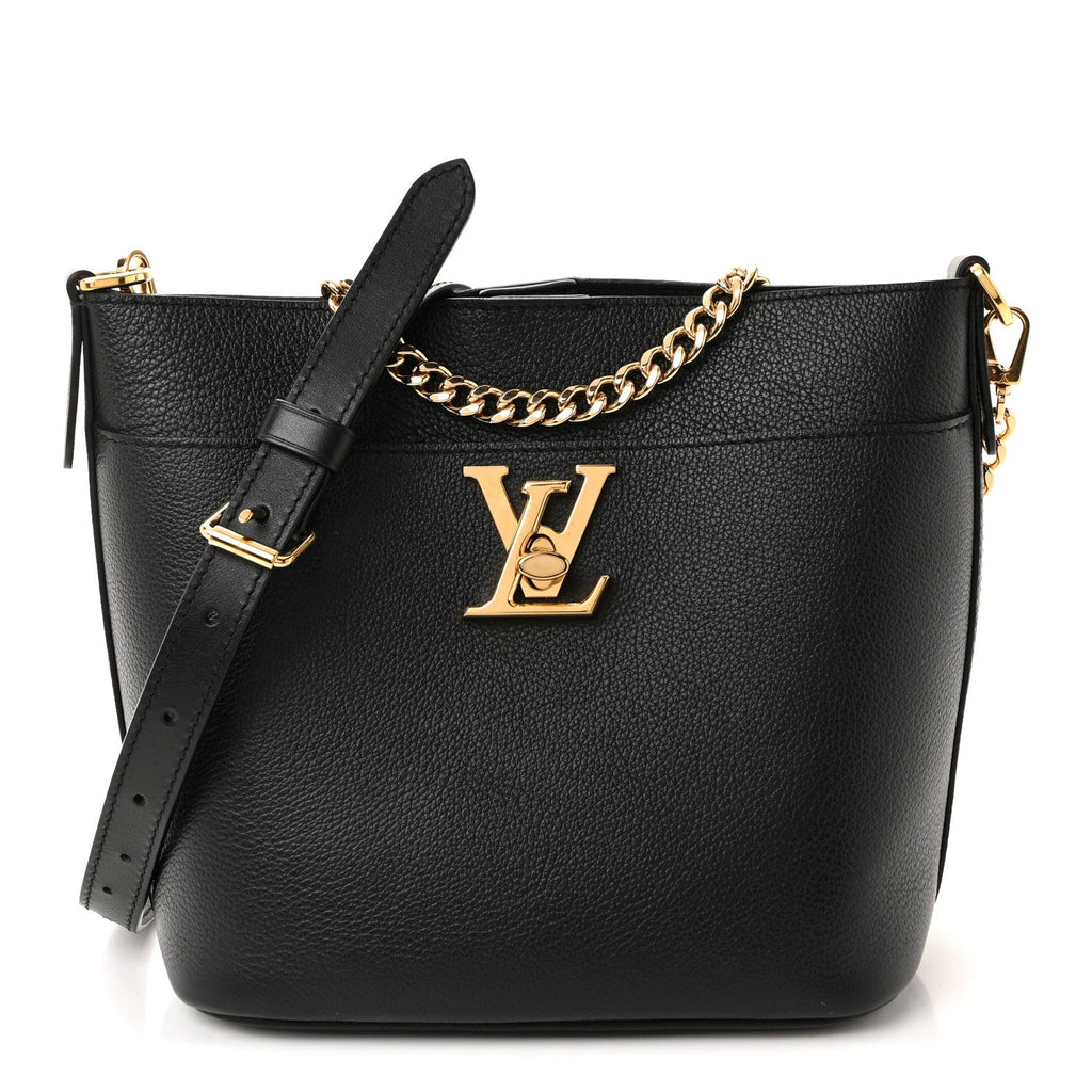 Louis Vuitton Calfskin Lock and Walk Bucket Black