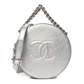 Chanel Metallic Glazed Calfskin Round As Earth Evening Bag Silver