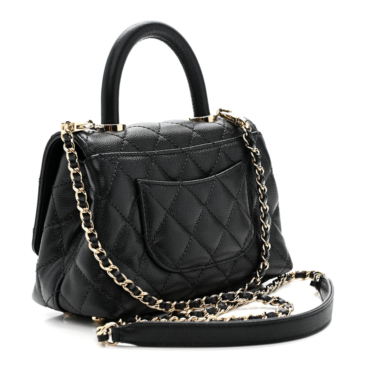 Chanel Caviar Quilted Extra Mini Coco Handle Flap Black