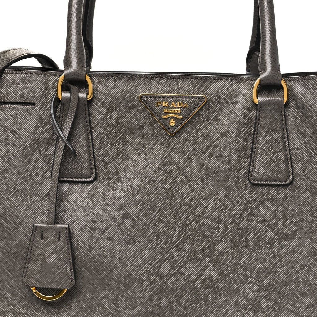 Prada Saffiano Lux Medium Tote Grafite