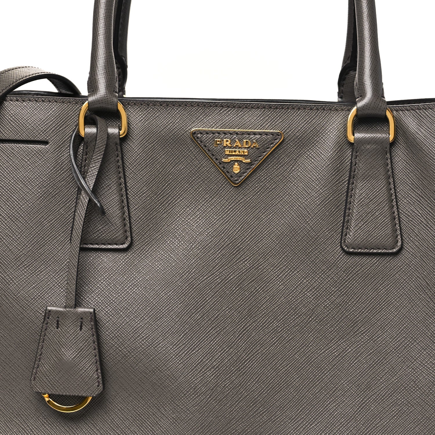 Prada Saffiano Lux Medium Tote Grafite