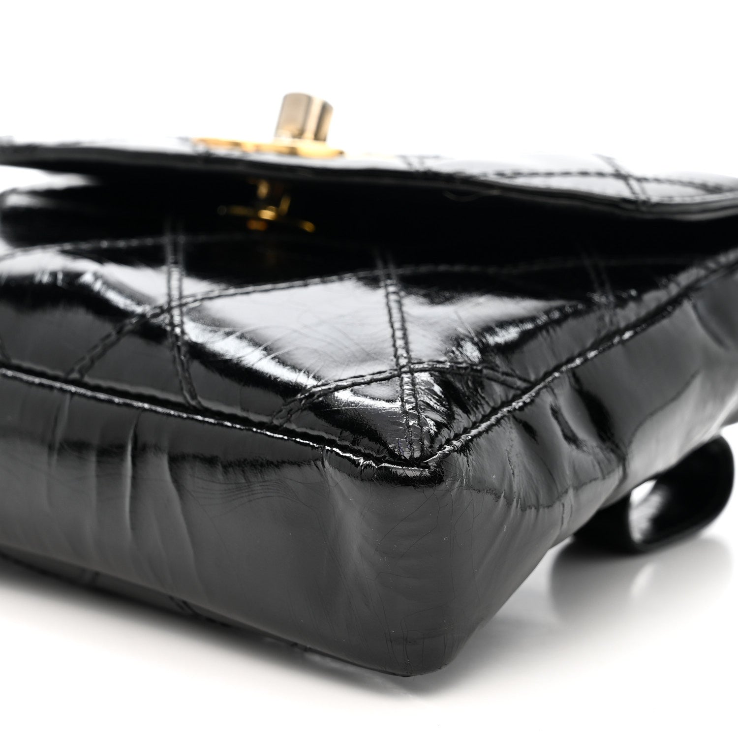 Chanel Patent Flap Waist Belt Bag Black