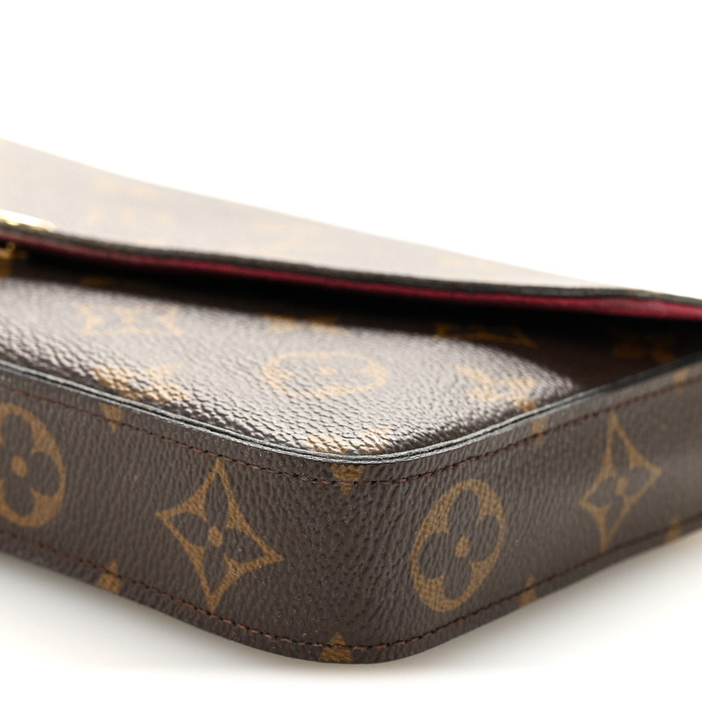 Louis Vuitton Monogram Pochette Felicie Chain Wallet Fuchsia