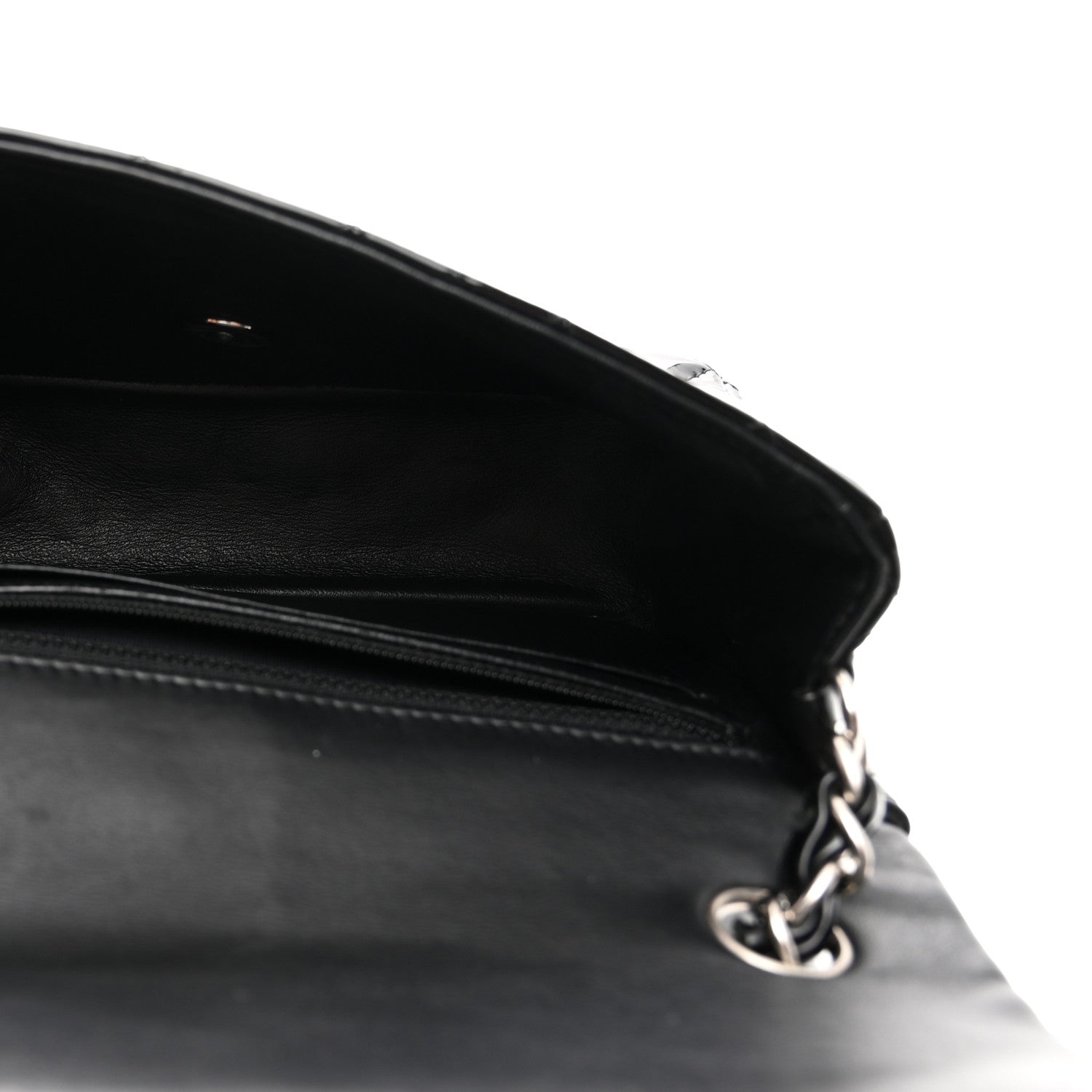 Chanel Patent Calfskin Quilted Mini Rectangular Flap Black