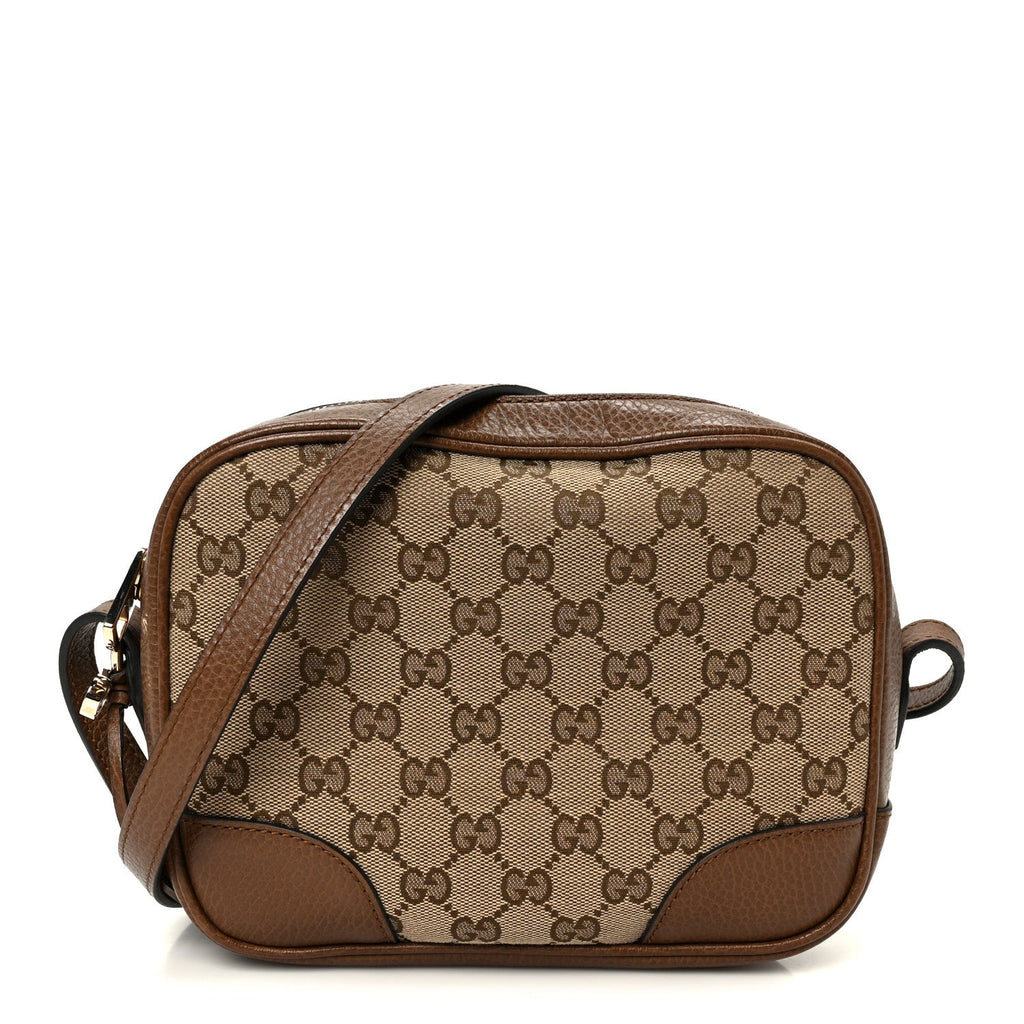 Gucci Monogram Mini Bree Messenger Bag Beige Tabacco