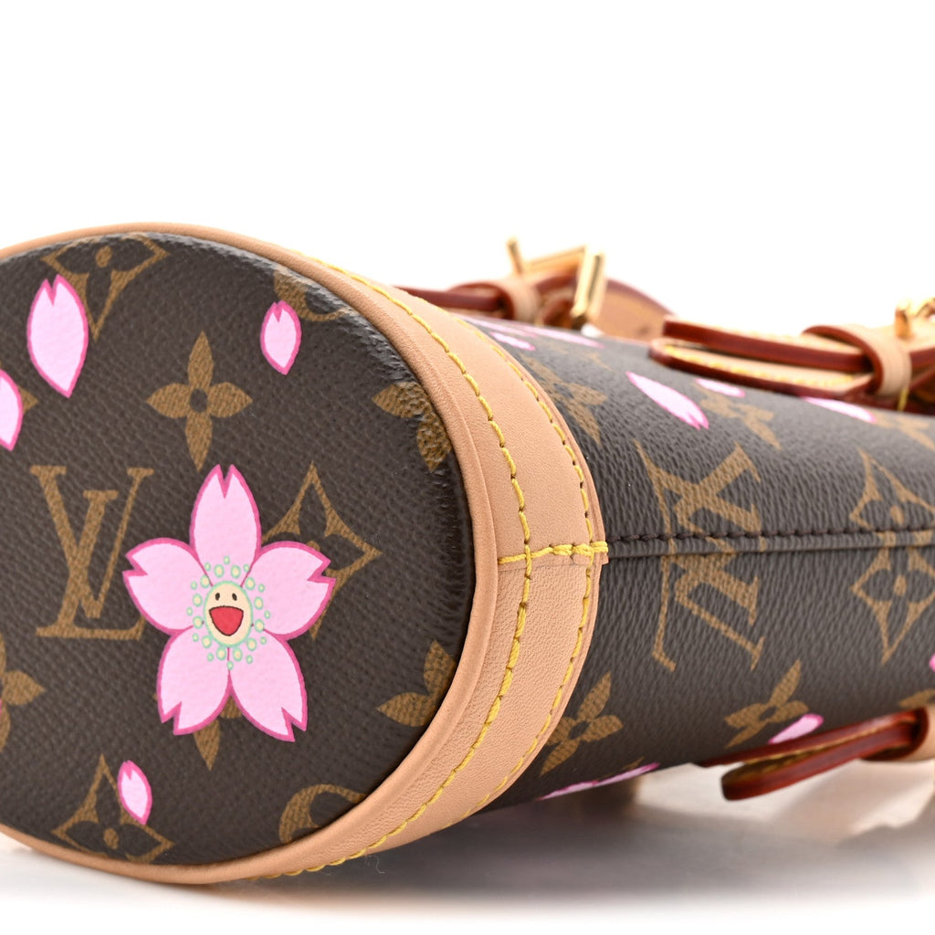 Louis Vuitton LV X TM Monogram Cherry Blossom Nano Bucket Sakura Brown