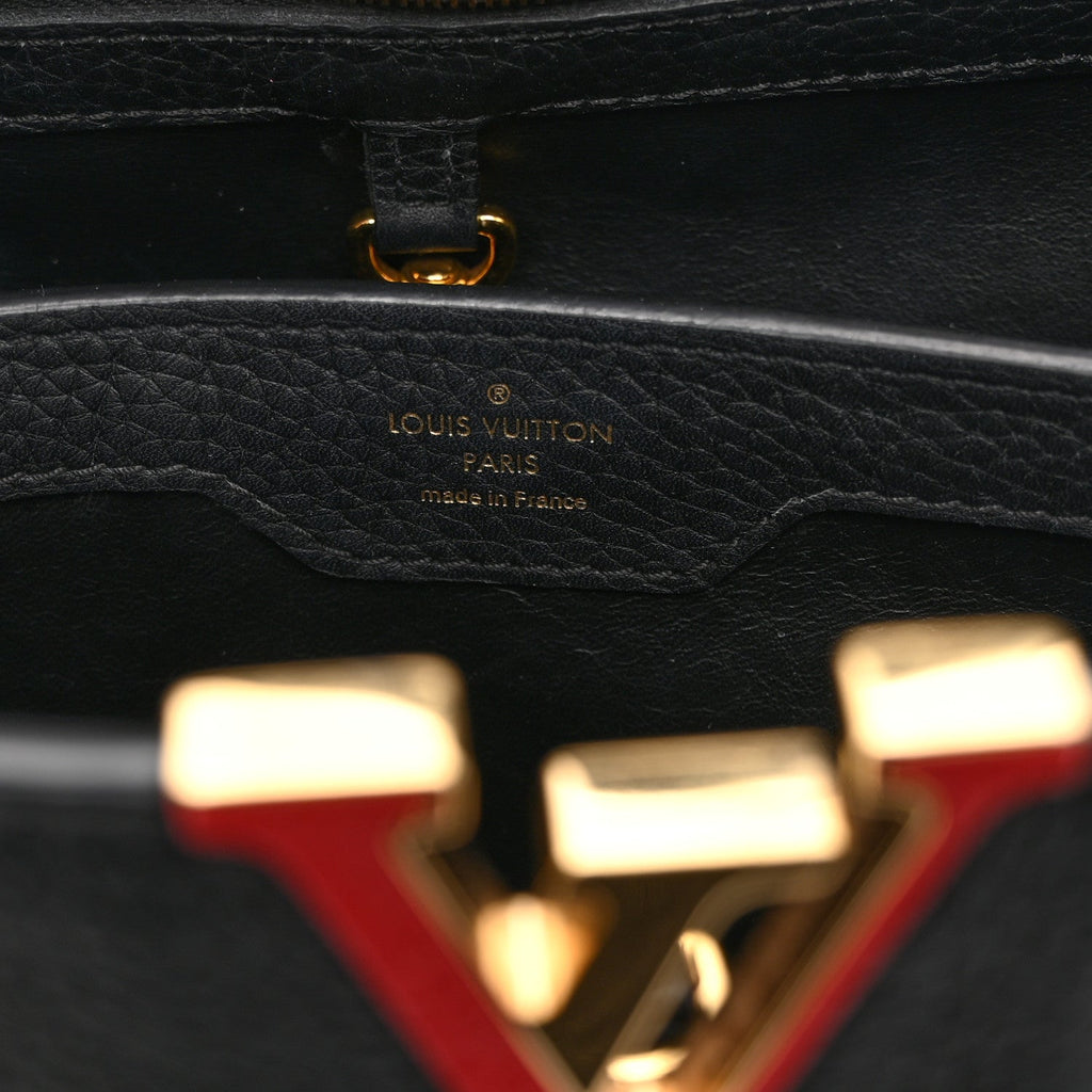 Louis Vuitton Taurillon Mechanical Flowers Smile Capucines PM Black