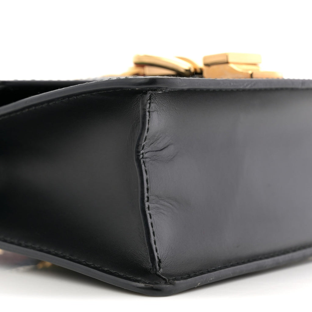 Gucci Calfskin Mini Sylvie Shoulder Bag Black