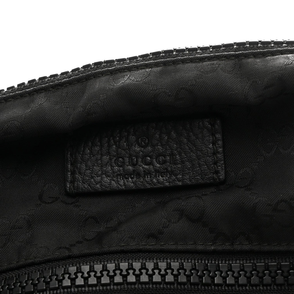Gucci Nylon Monogram Medium Flat Messenger Bag Black