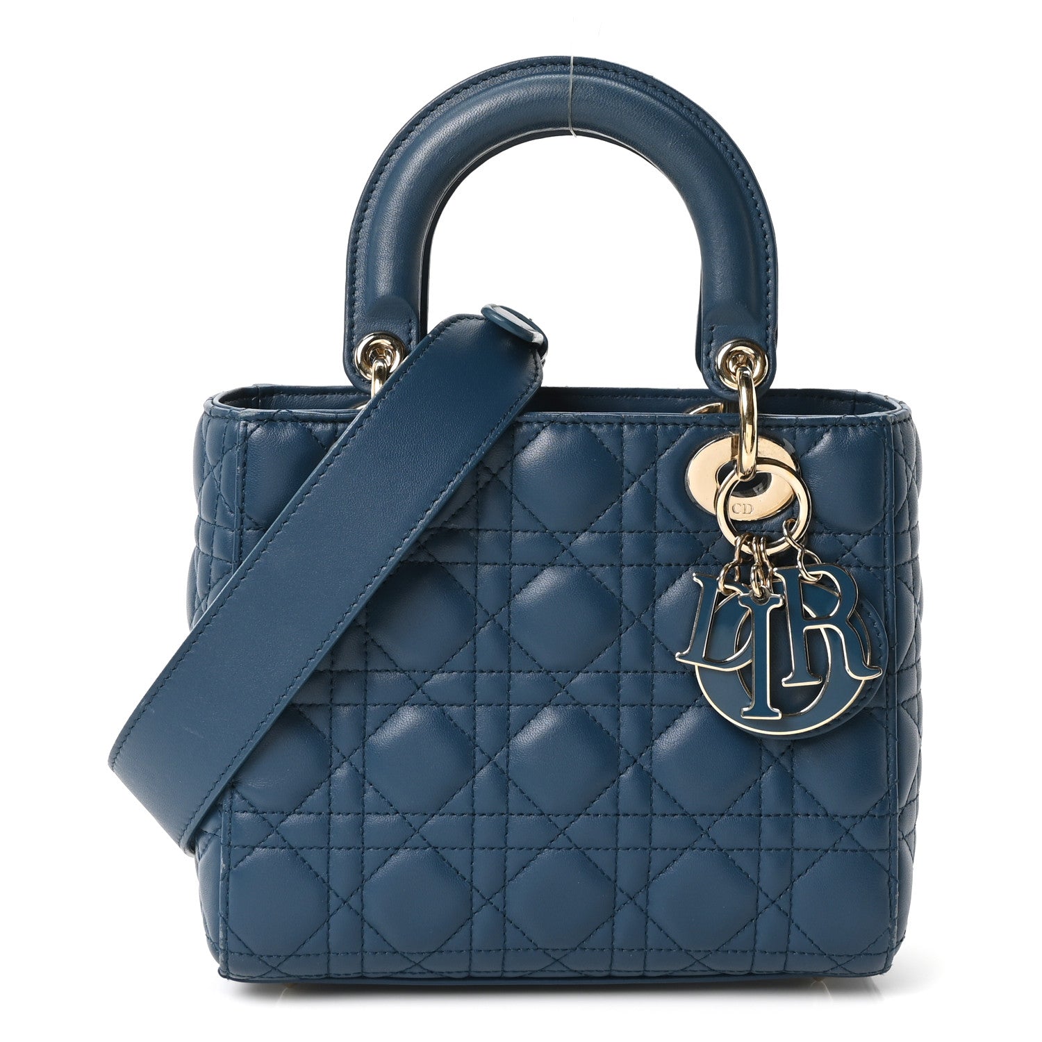 Christian Dior Lambskin Cannage Small My ABCDior Lady Dior Deep Ocean
