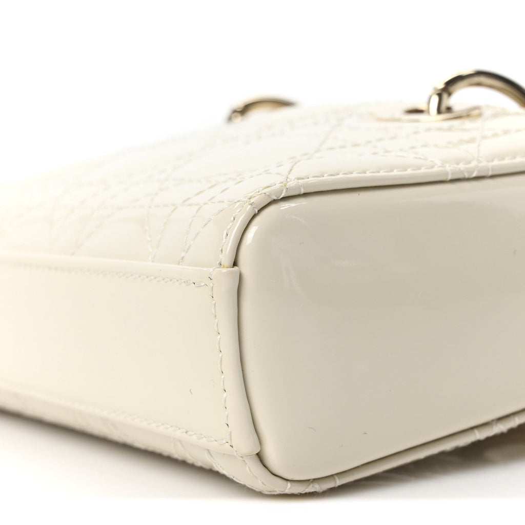 Christian Dior Patent Cannage Micro Lady D-Joy Latte