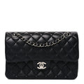 Chanel Lambskin Quilted Small Double Flap Black