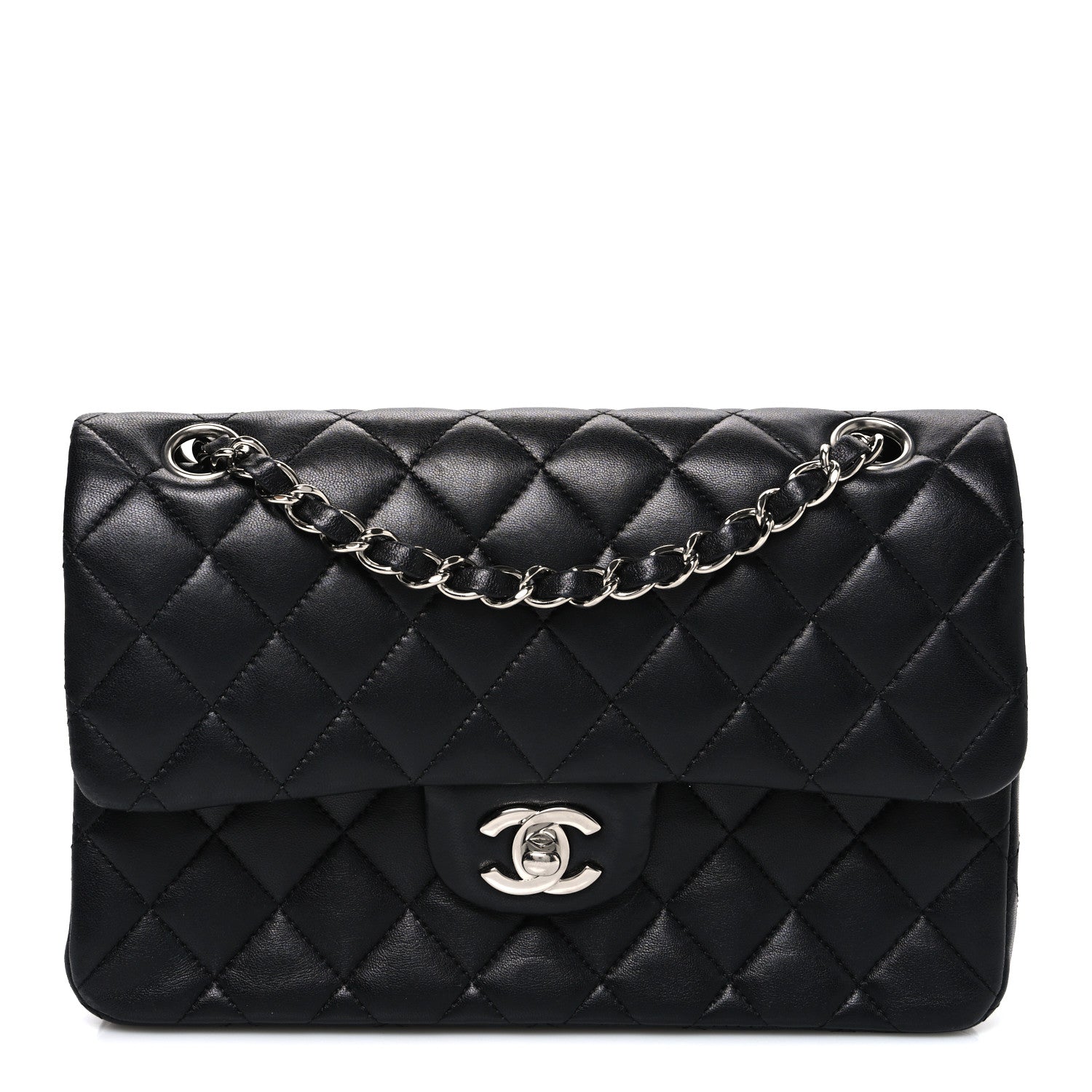 Chanel Lambskin Quilted Small Double Flap Black