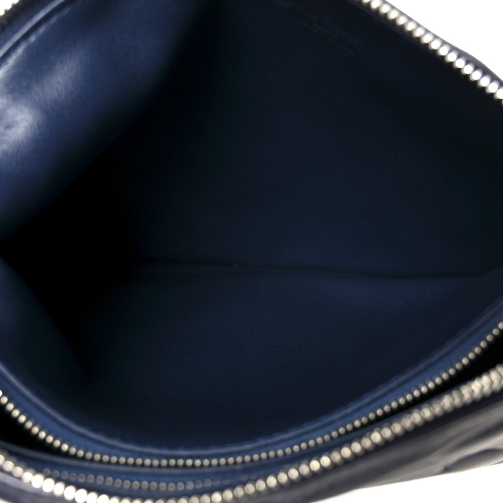Louis Vuitton Lambskin Embossed Monogram Coussin PM Navy