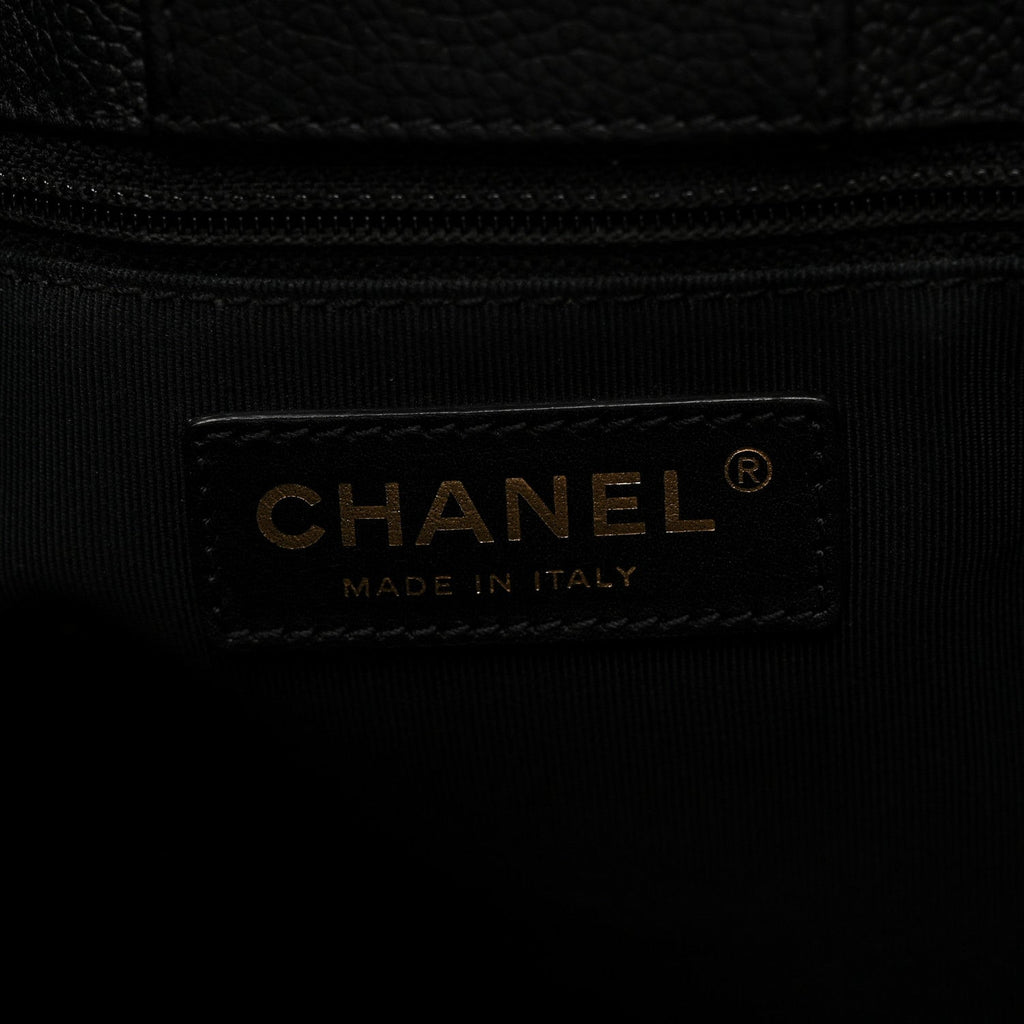 Chanel Calfskin Cerf Executive Shopper Tote Black