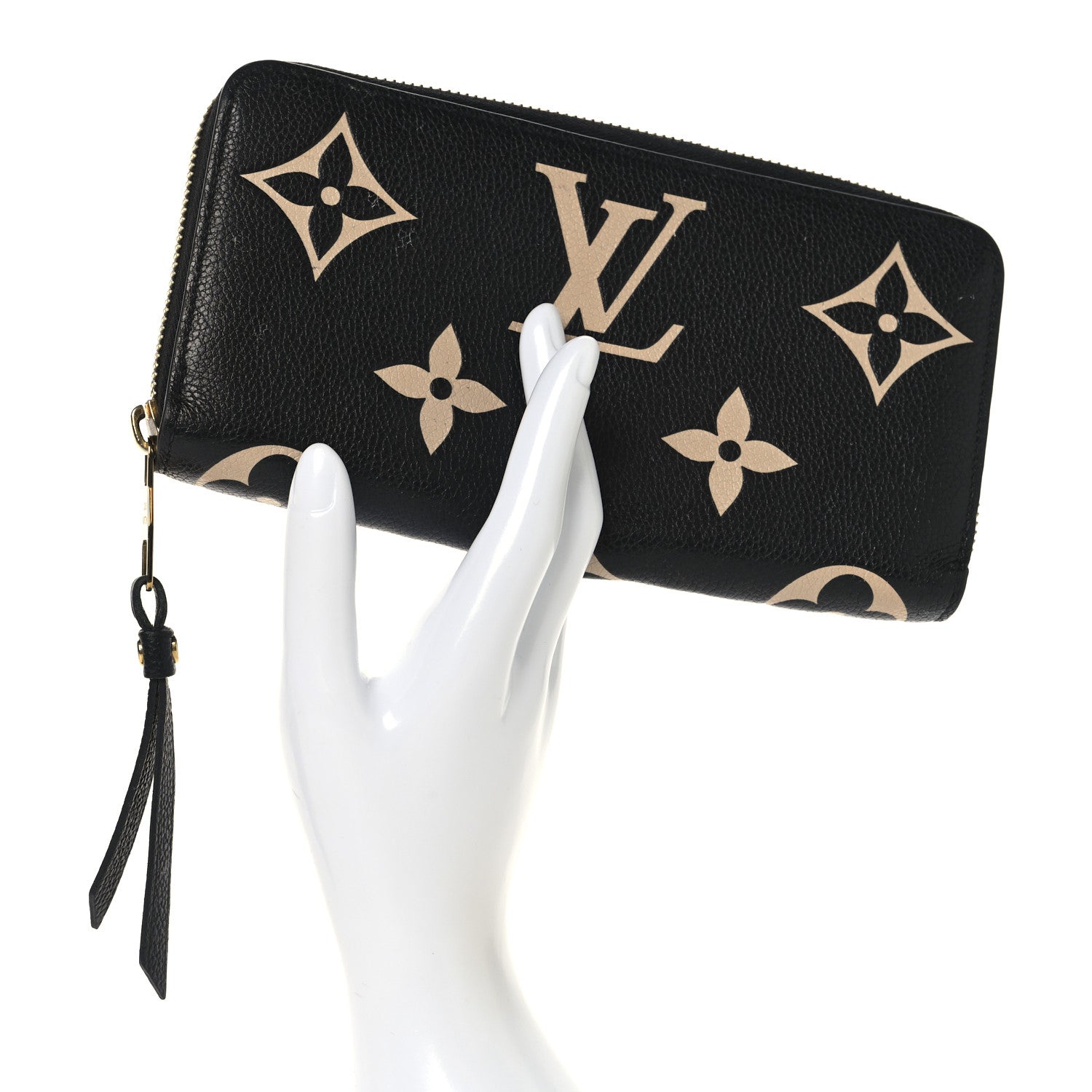 Louis Vuitton Empreinte Monogram Giant Zippy Wallet Black Beige
