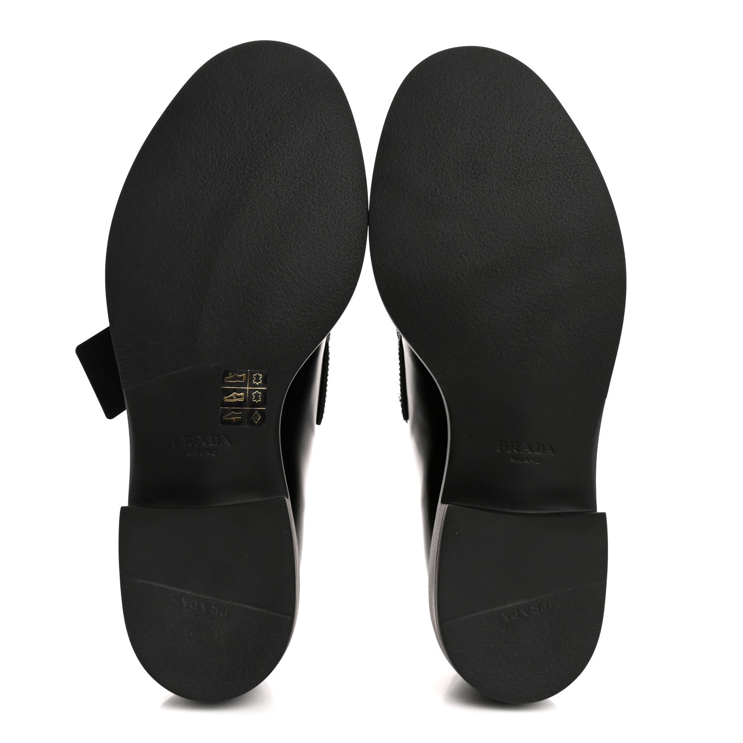 Prada Spazzolato Metal Triangle Logo 50mm Loafers 40.5 Black