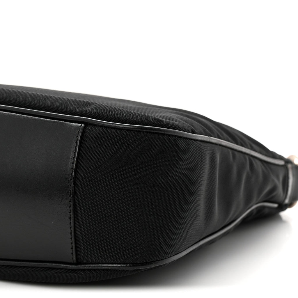 Gucci Nylon Bamboo Hobo Black