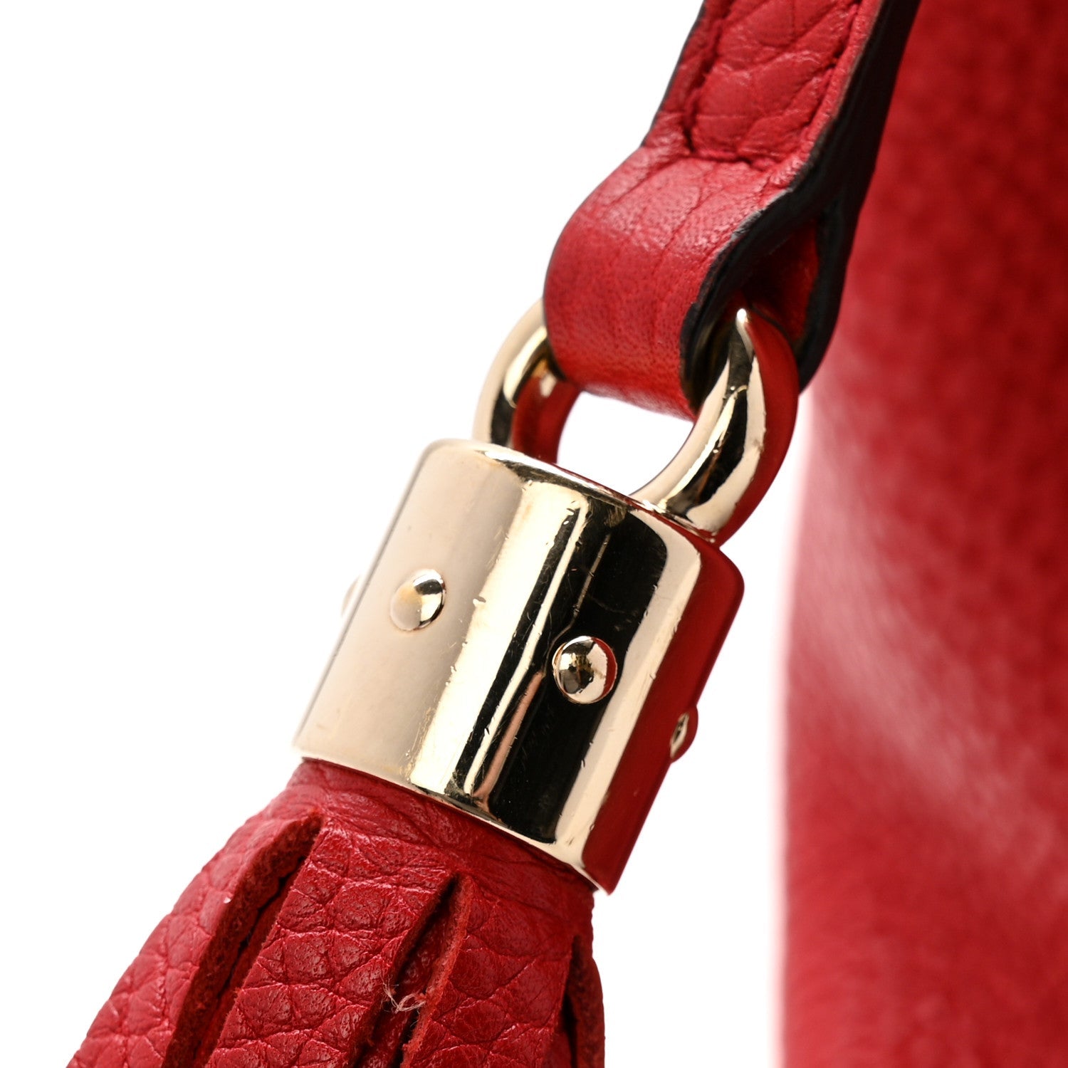 Gucci Pebbled Calfskin Medium Soho Chain Shoulder Bag Tabasco Red