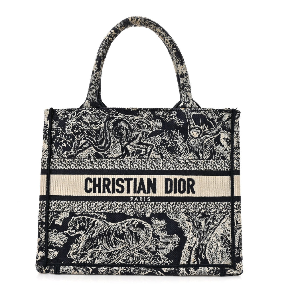 Christian Dior Calfskin Dioriviera Toile De Jouy Small Book Tote With Strap Blue Multicolor