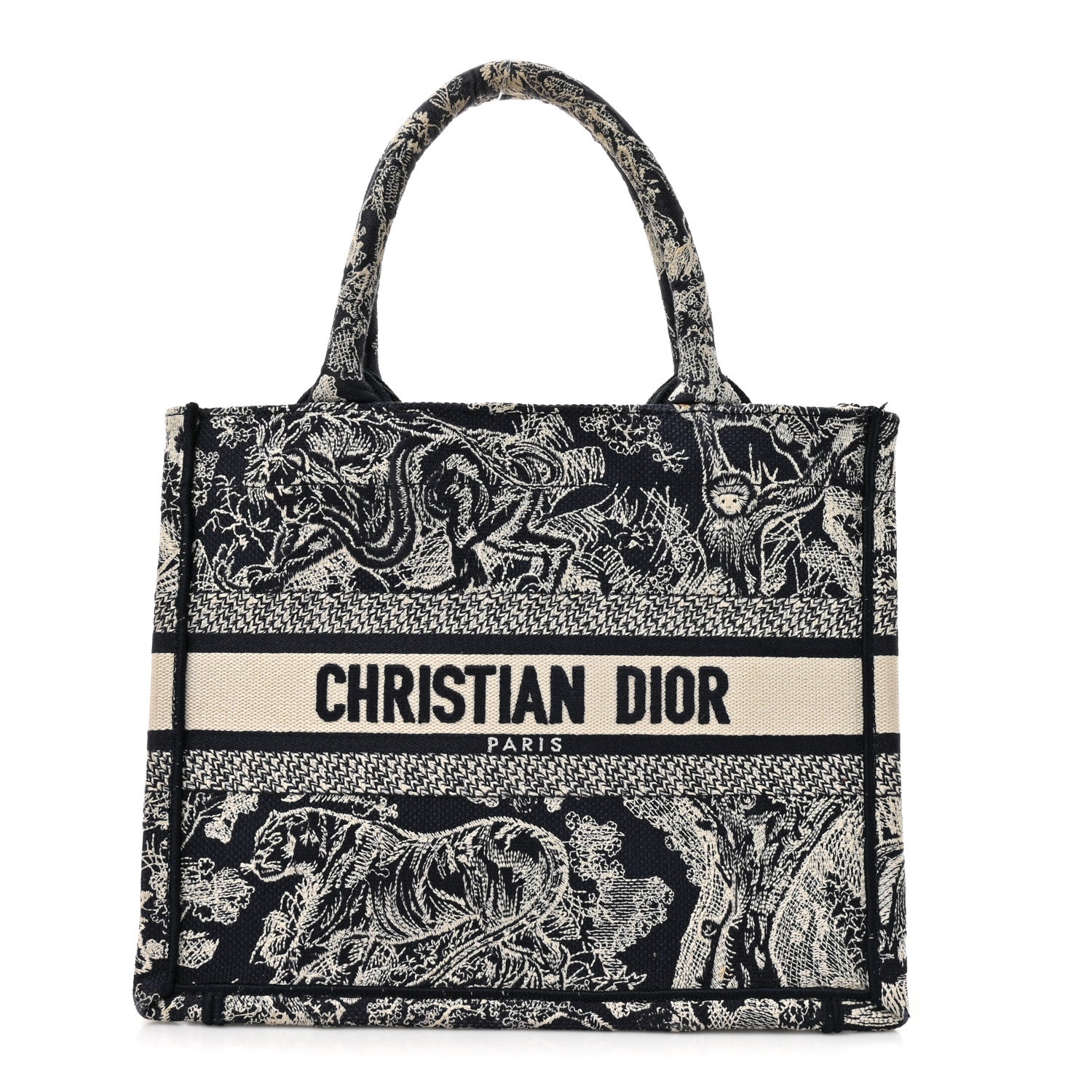 Christian Dior Calfskin Dioriviera Toile De Jouy Small Book Tote With Strap Blue Multicolor