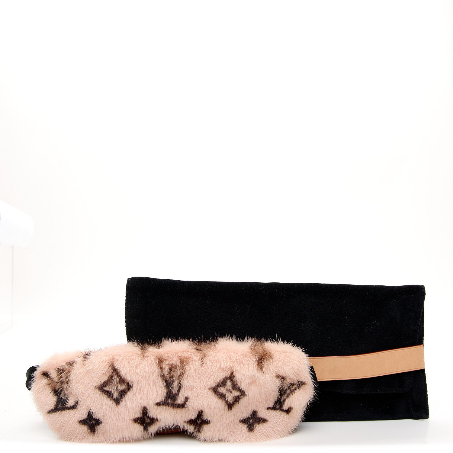 Louis Vuitton Monogram Mink Fur Sleep Mask Light Pink