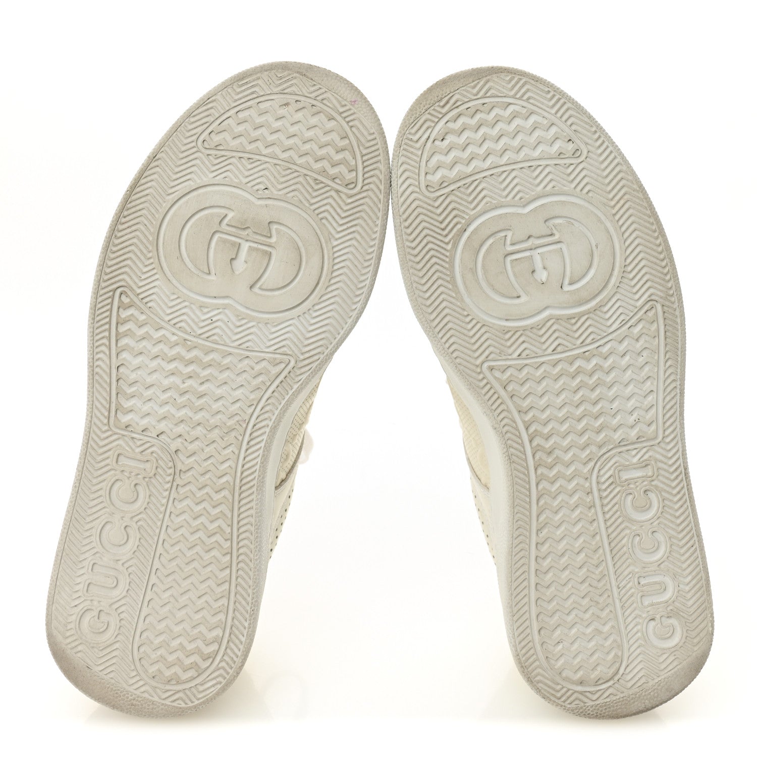 Gucci Calfskin GG Tennis Embossed Perforated Womens Platform 55mm Sneakers 37 Great White