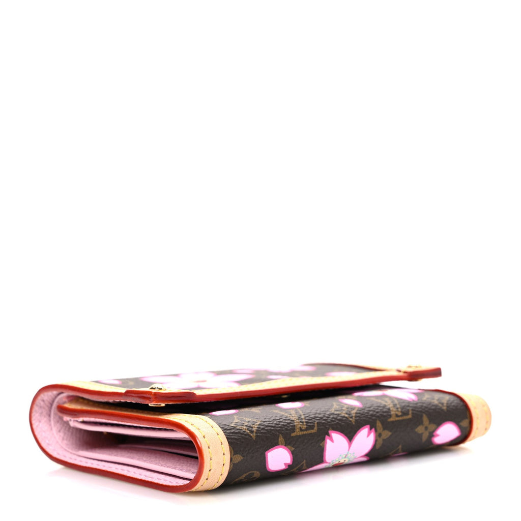 Louis Vuitton LV X TM Monogram Cherry Blossom Victorine Wallet Sakura Brown