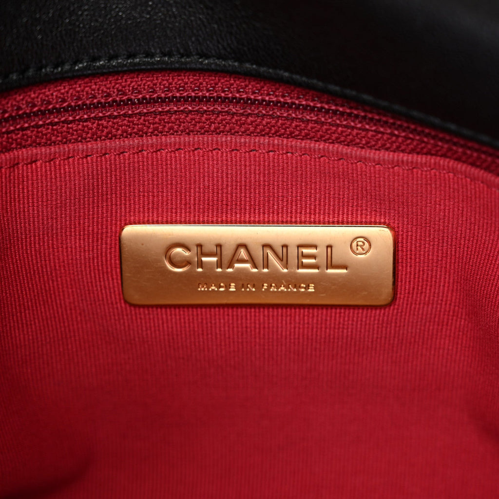 Chanel Goatskin Quilted Large Chanel 19 Flap Black