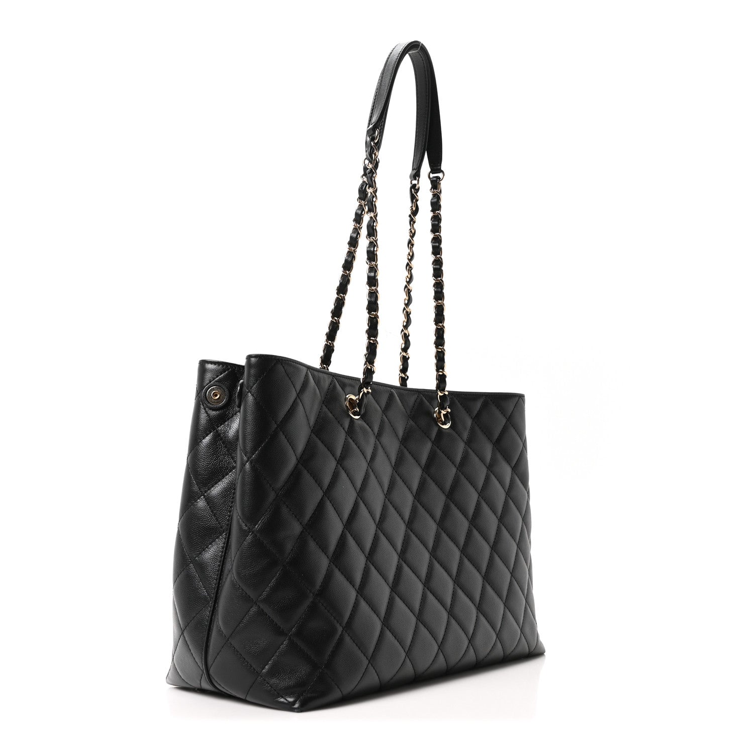 Chanel Caviar Quilted Small Shopping Tote Black
