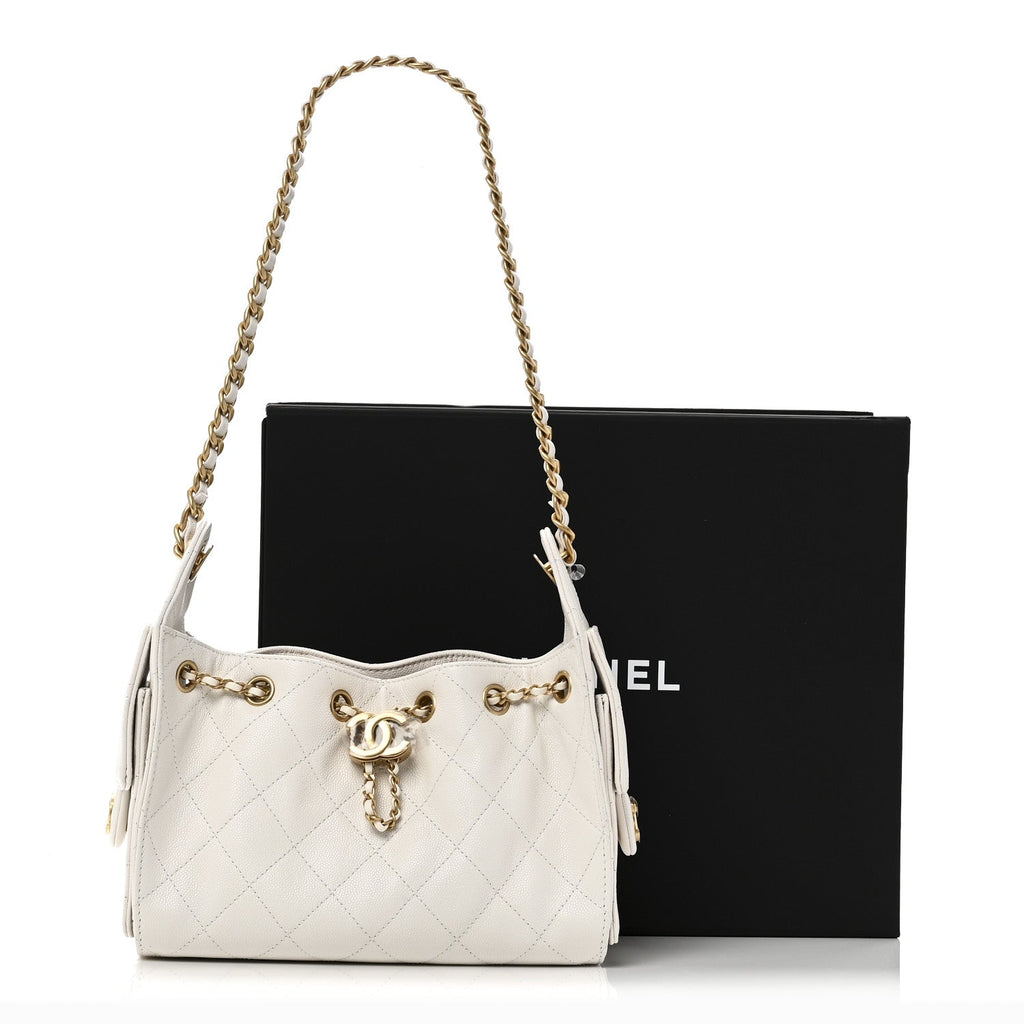 Chanel Caviar Quilted Mini Chanel 25 Handbag White