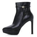 Louis Vuitton Calfskin LV Roxy Platform Ankle Boots 41 Black