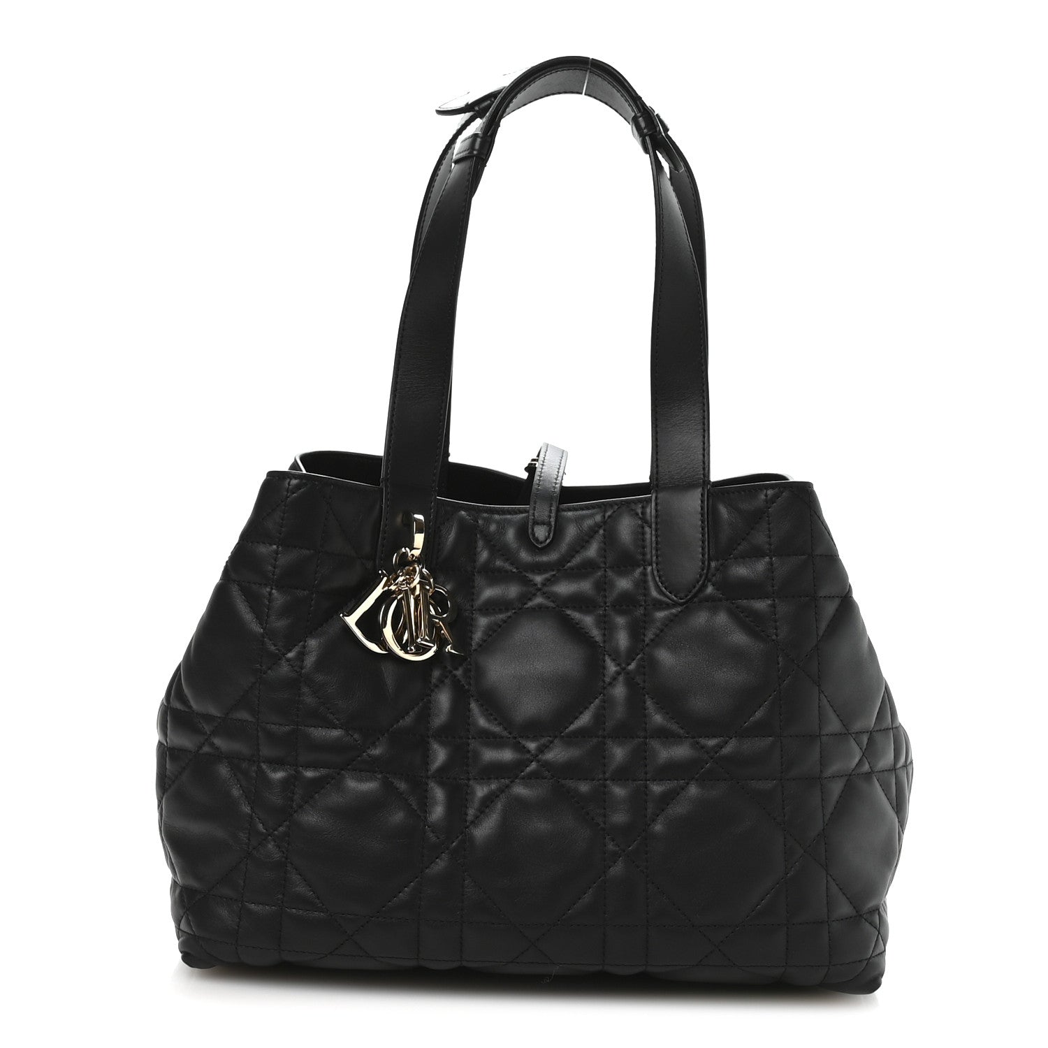 Christian Dior Calfskin Macrocannage Medium Toujours Black