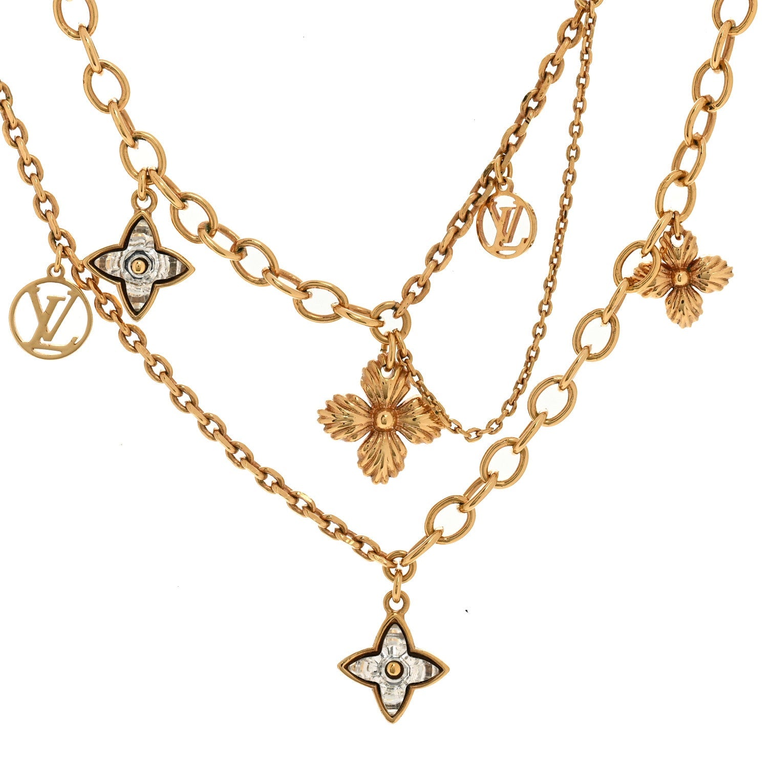Louis Vuitton Metal Crystal Blooming Supple Necklace