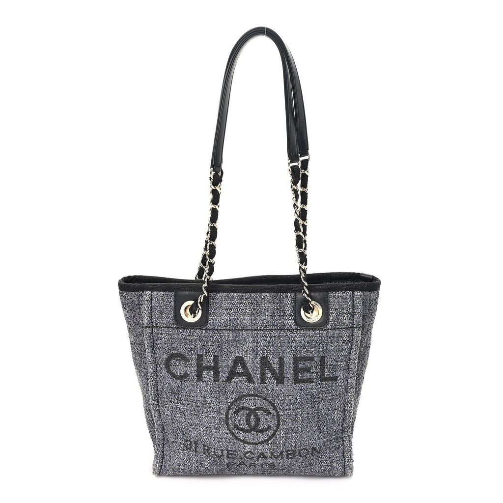 Chanel Lurex Boucle Mini Deauville Tote Black