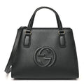 Gucci Dollar Calfskin Medium Soho Top Handle Satchel Black